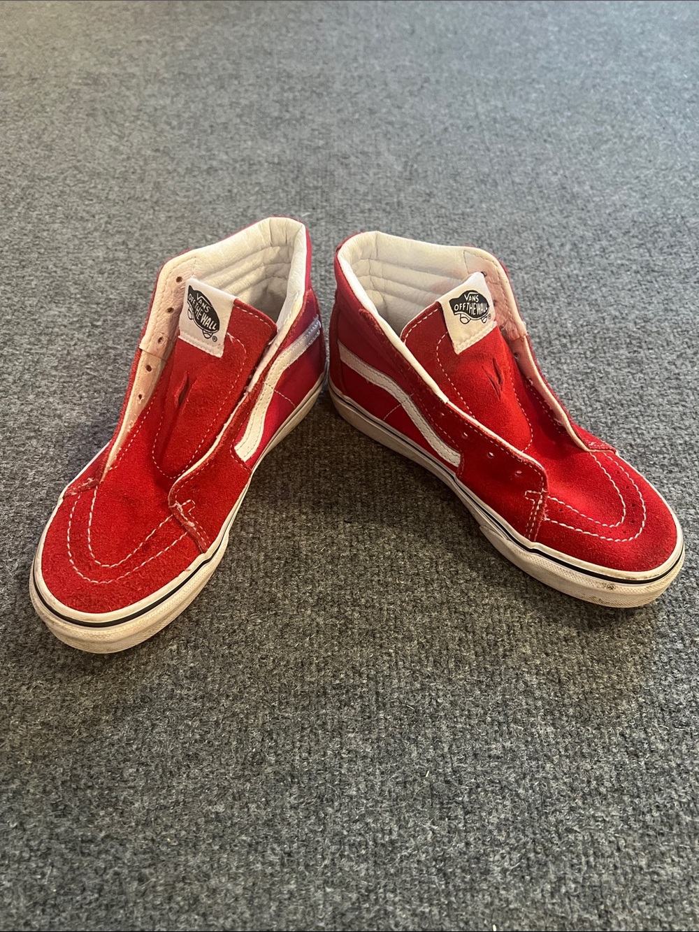 Vans Kids Red & White High-Top Slip-On Sneakers